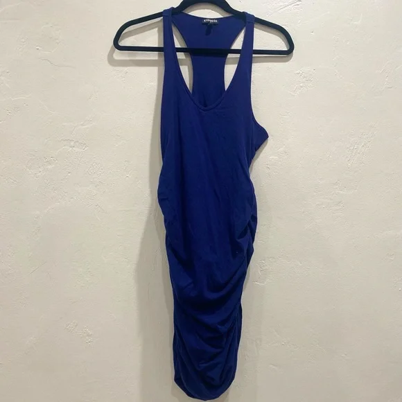 express ruched tank dress Express Olive Green Ruched Tank Dress, Size Small